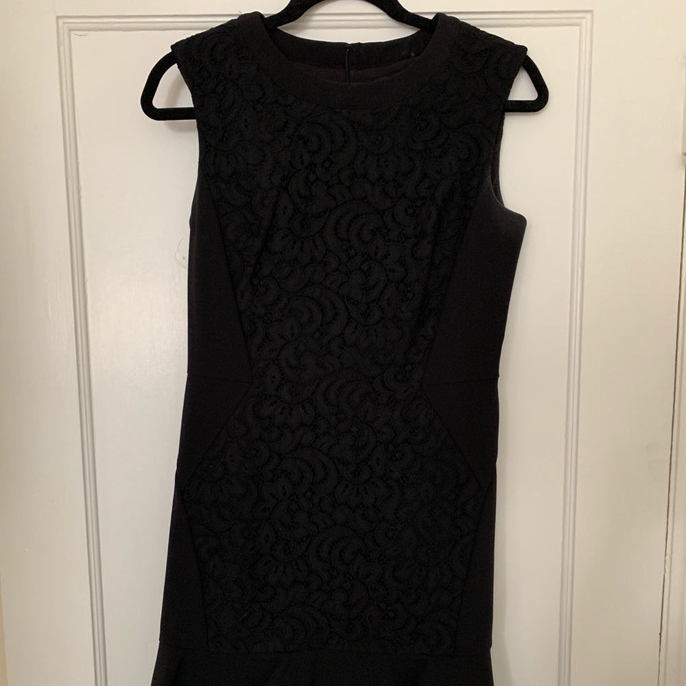 Ann Taylor black lace fit and flare hem